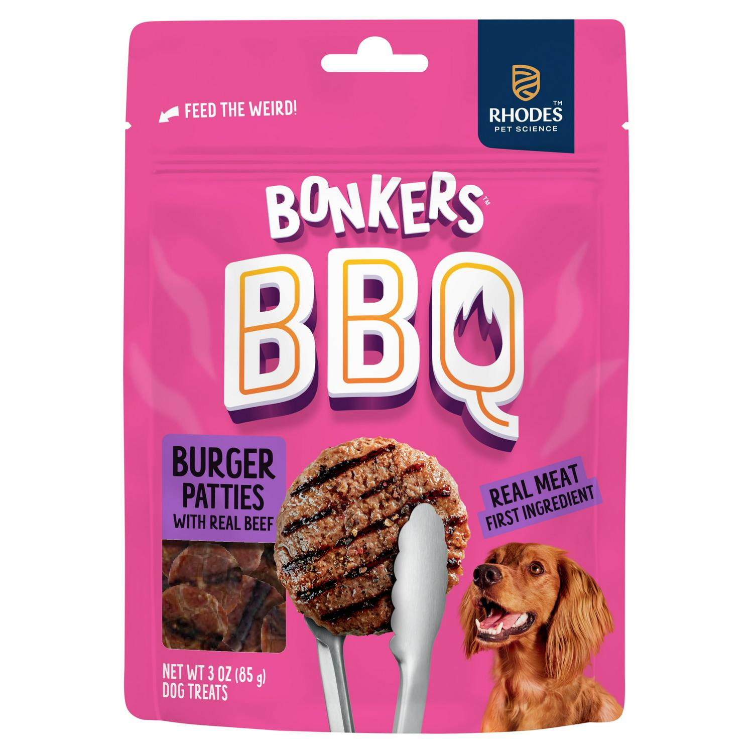 Bonkers BBQ Beef Burger Dog Treats 85g - British product