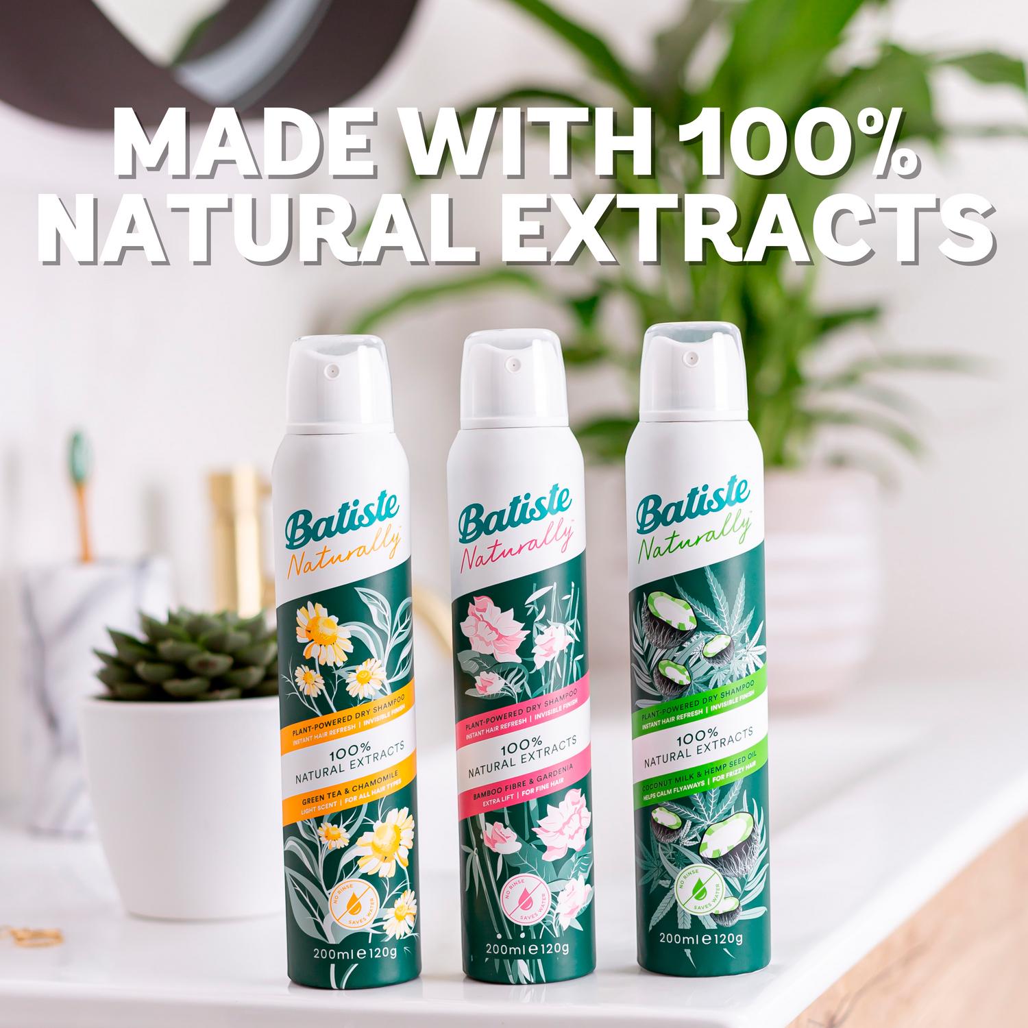 Batiste Naturally Dry Shampoo Bamboo Fibre & Gardenia 200ml