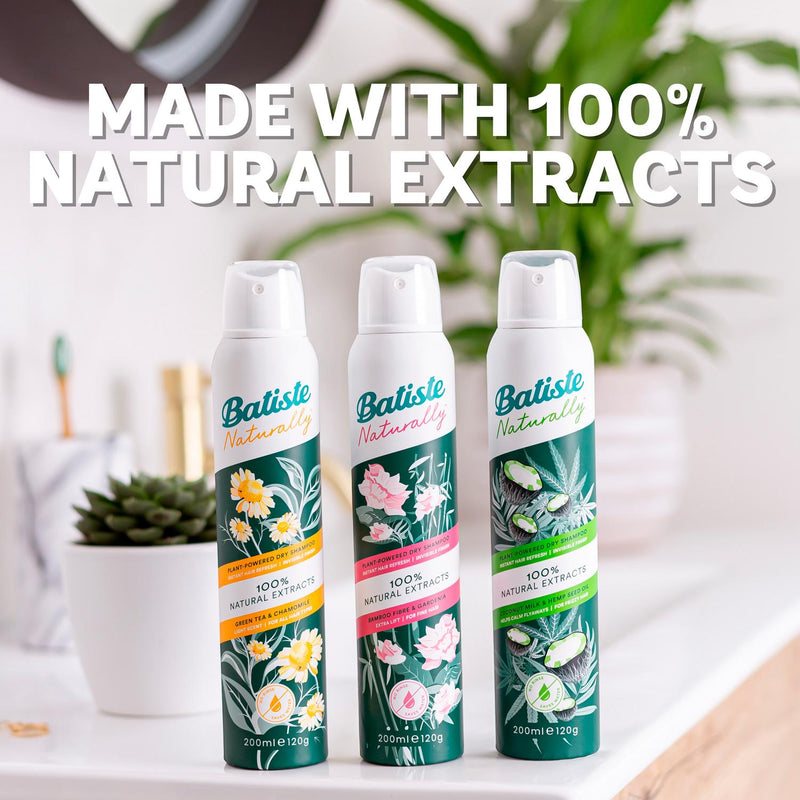 Batiste Naturally Dry Shampoo Bamboo Fibre & Gardenia 200ml