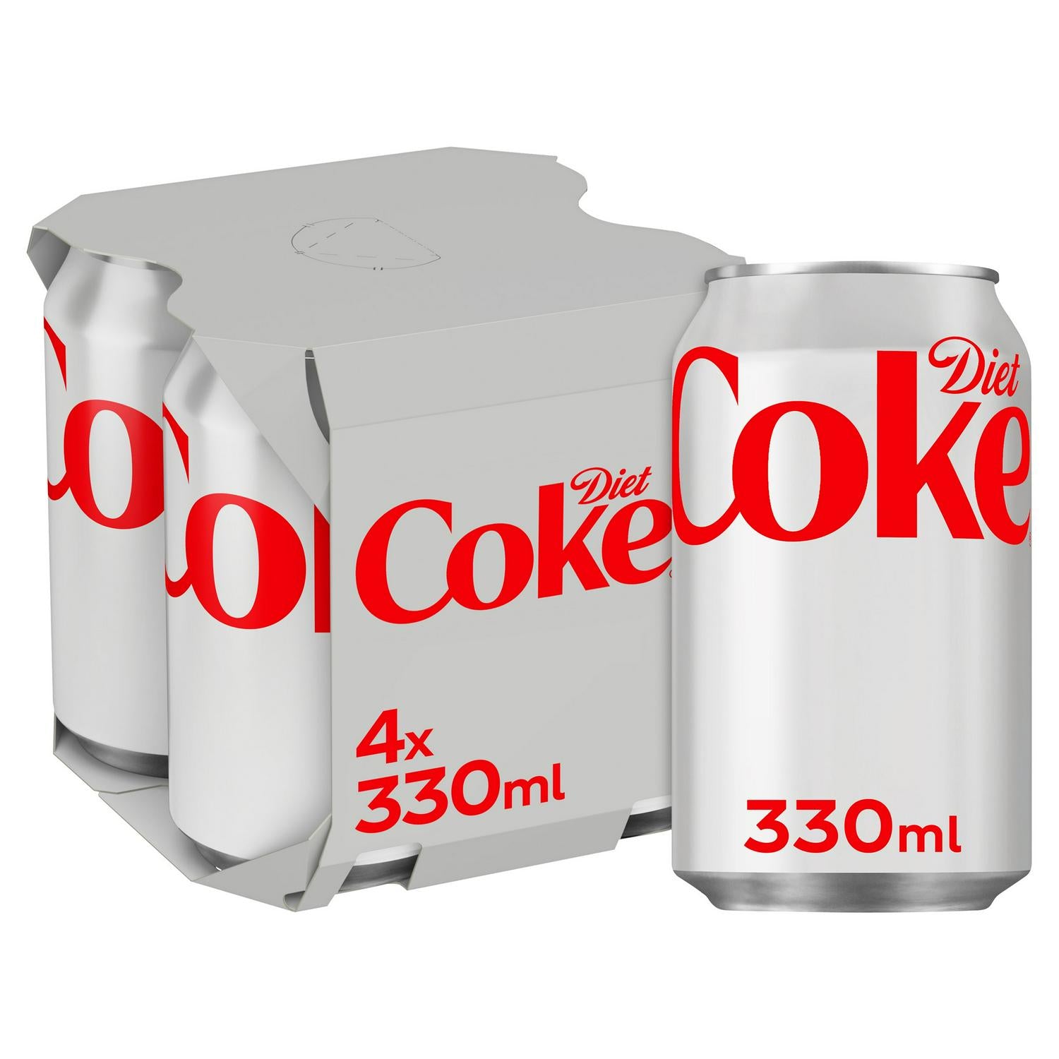 Coca-Cola Diet Coke Sugar Free Cola 4 x 330ml - British product