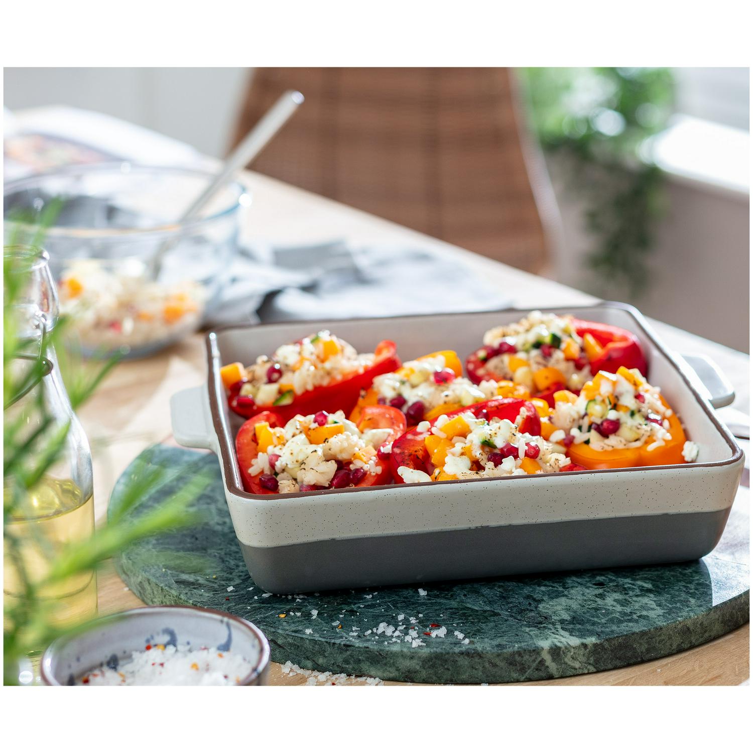 Habitat Speckle square ceramic roaster grey 27cm, UK version