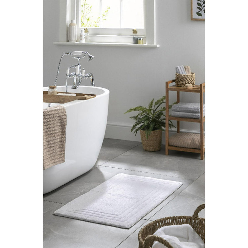 Habitat Cotton Deep Pile Bath Mat White 80x50cm, UK version