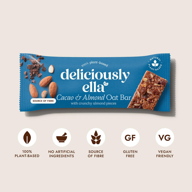 Deliciously Ella Baked Oat Bar Cacao & Almond 3x50g - British product