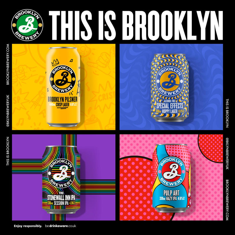 Brooklyn Lager Beer 4 x 330ml cans - British product
