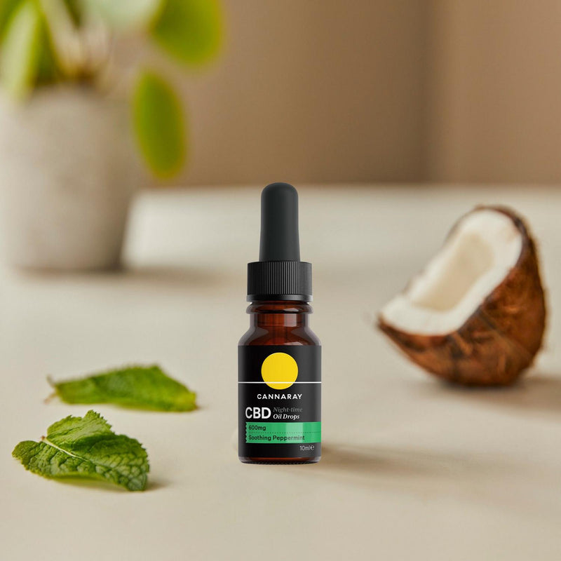 Cannaray CBD night oil drops peppermint 10ml - British product