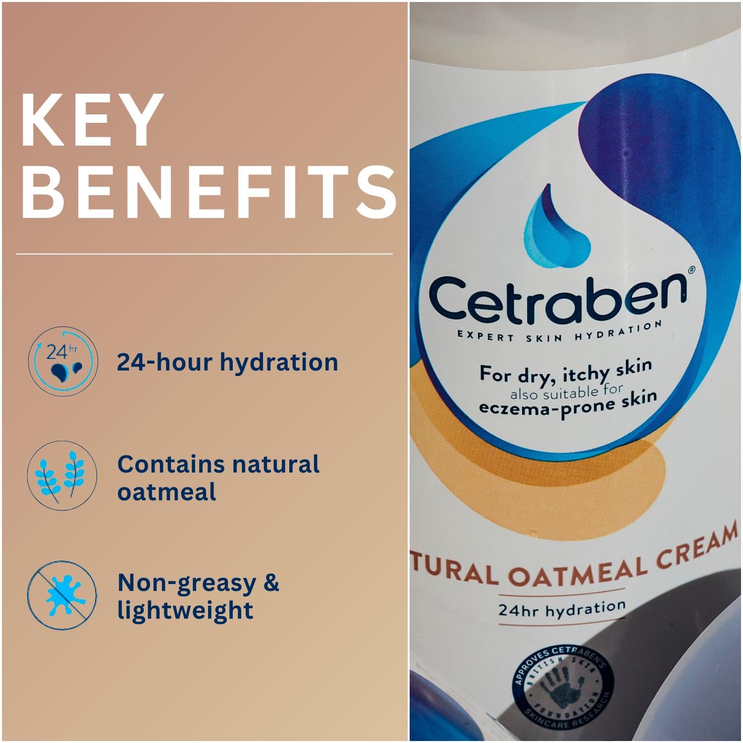 Cetraben Natural Oatmeal Cream 190g - British product