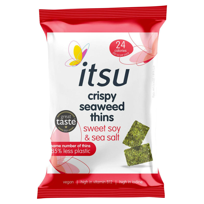 Itsu Crispy Seaweed Thins Sweet Soy & Sea Salt 5g, UK version