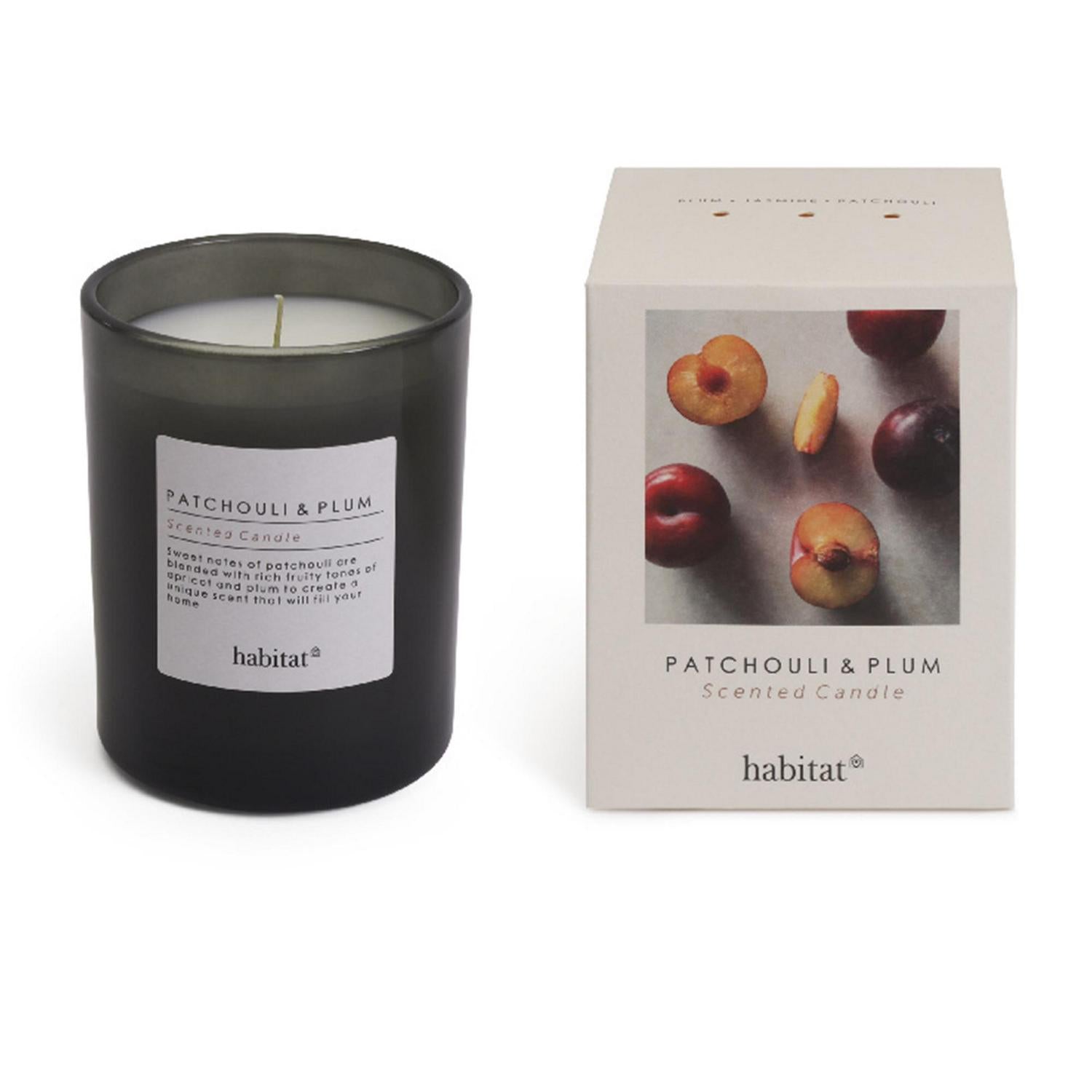 Habitat Patchouli Plum Scented Candle 9x7x7cm, UK version
