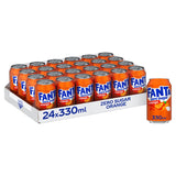 Fanta Orange Zero soft drink 24 pack 330ml - British product