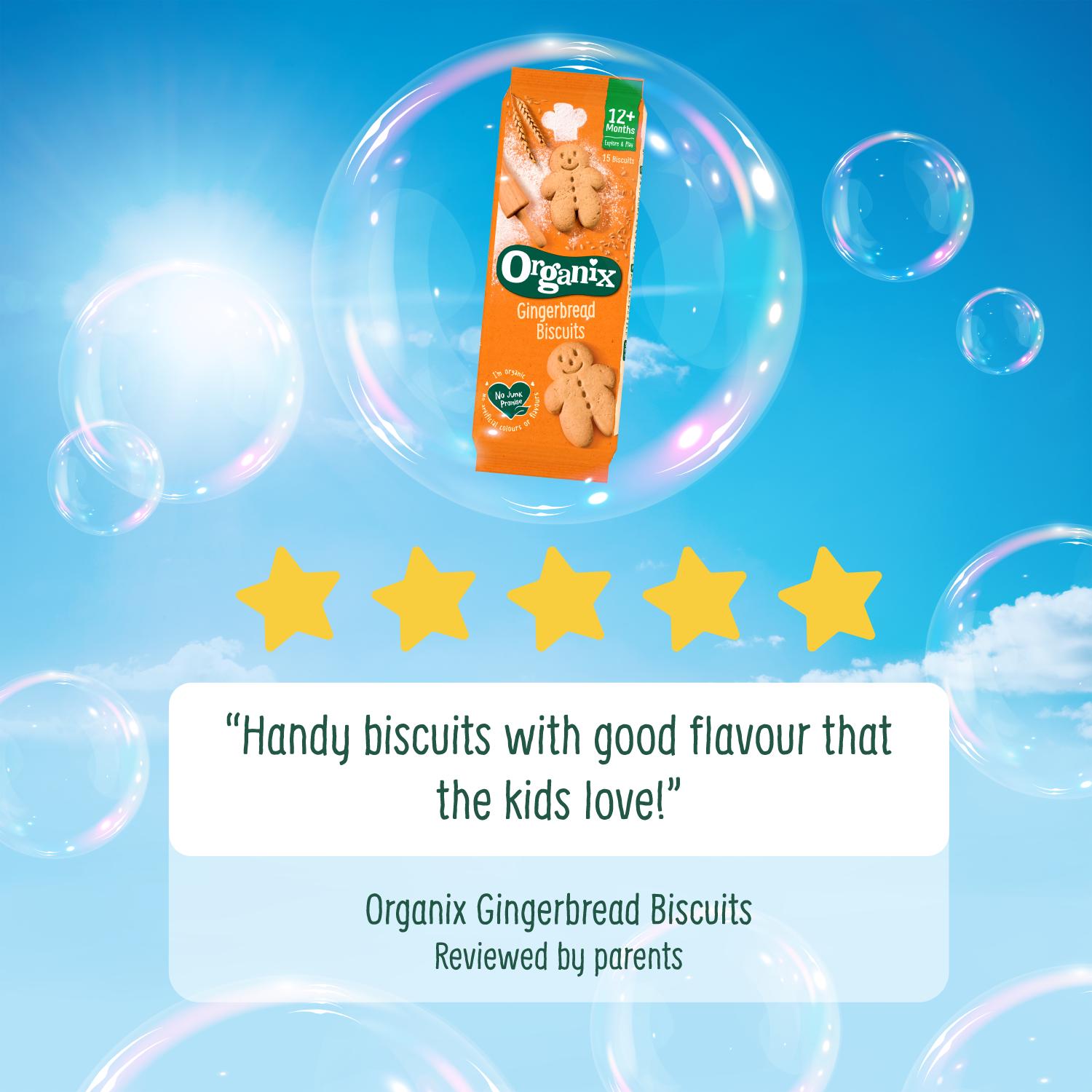 Organix Mini Gingerbread Men Biscuits 5x20g, imported from the UK