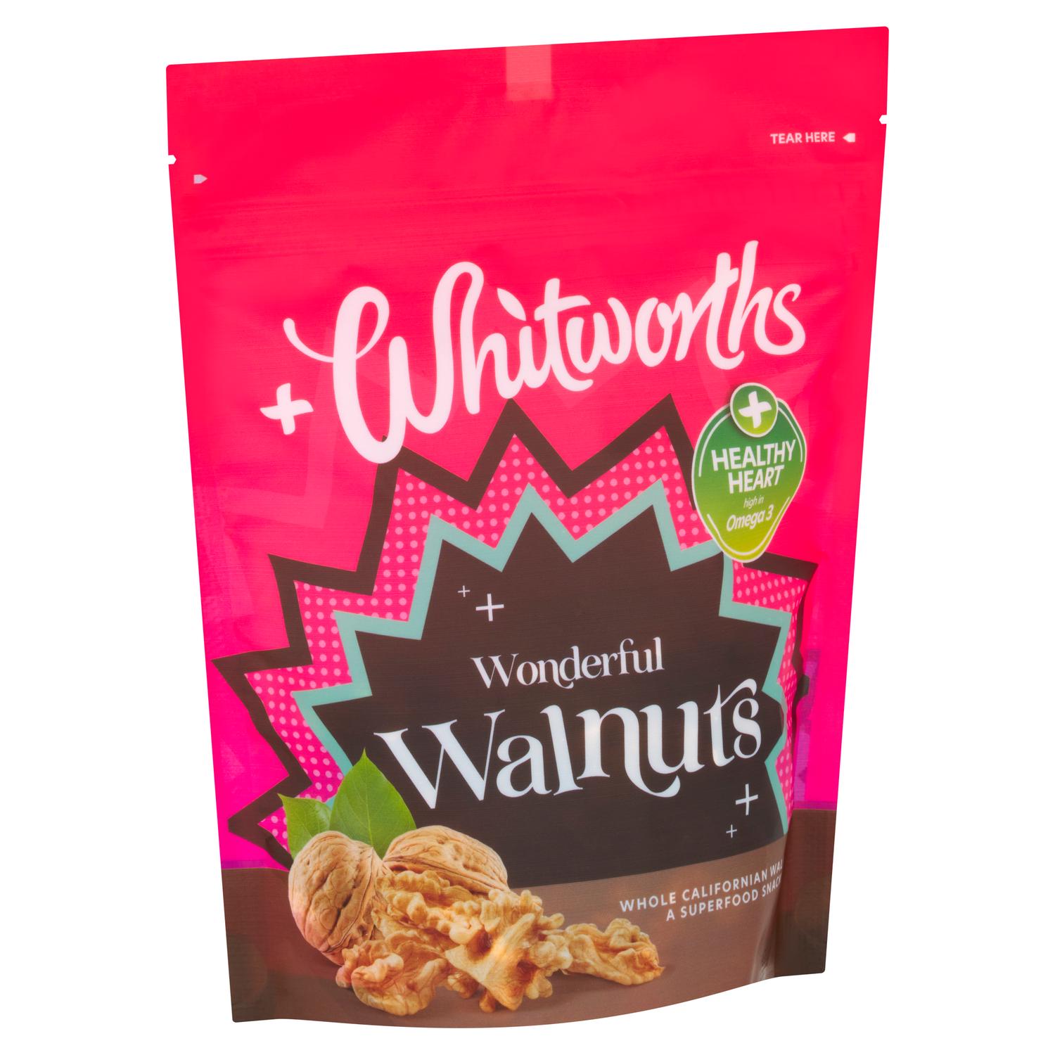 Whitworths Wonderful Walnuts whole California nuts 110g (British brand)