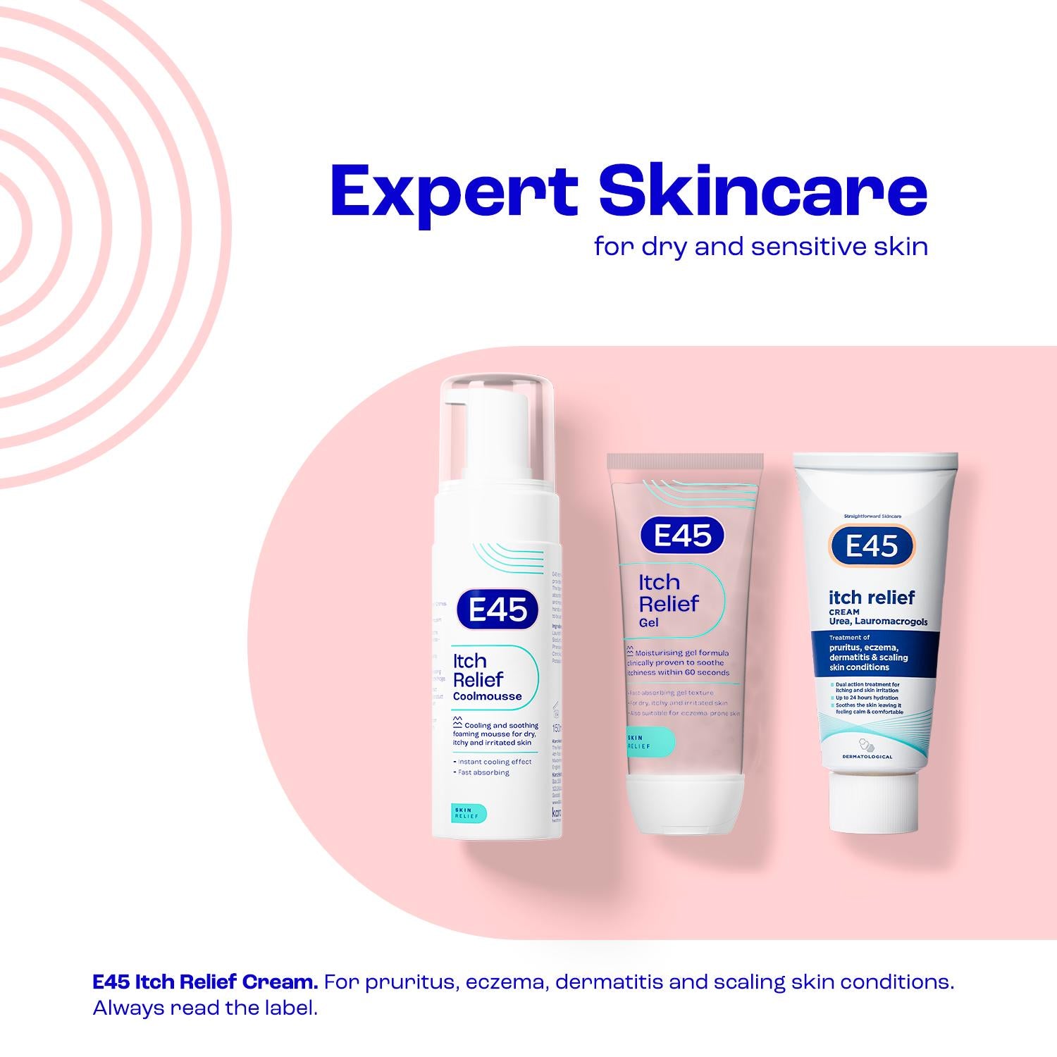 E45 itch relief cool mousse 150ml, UK version