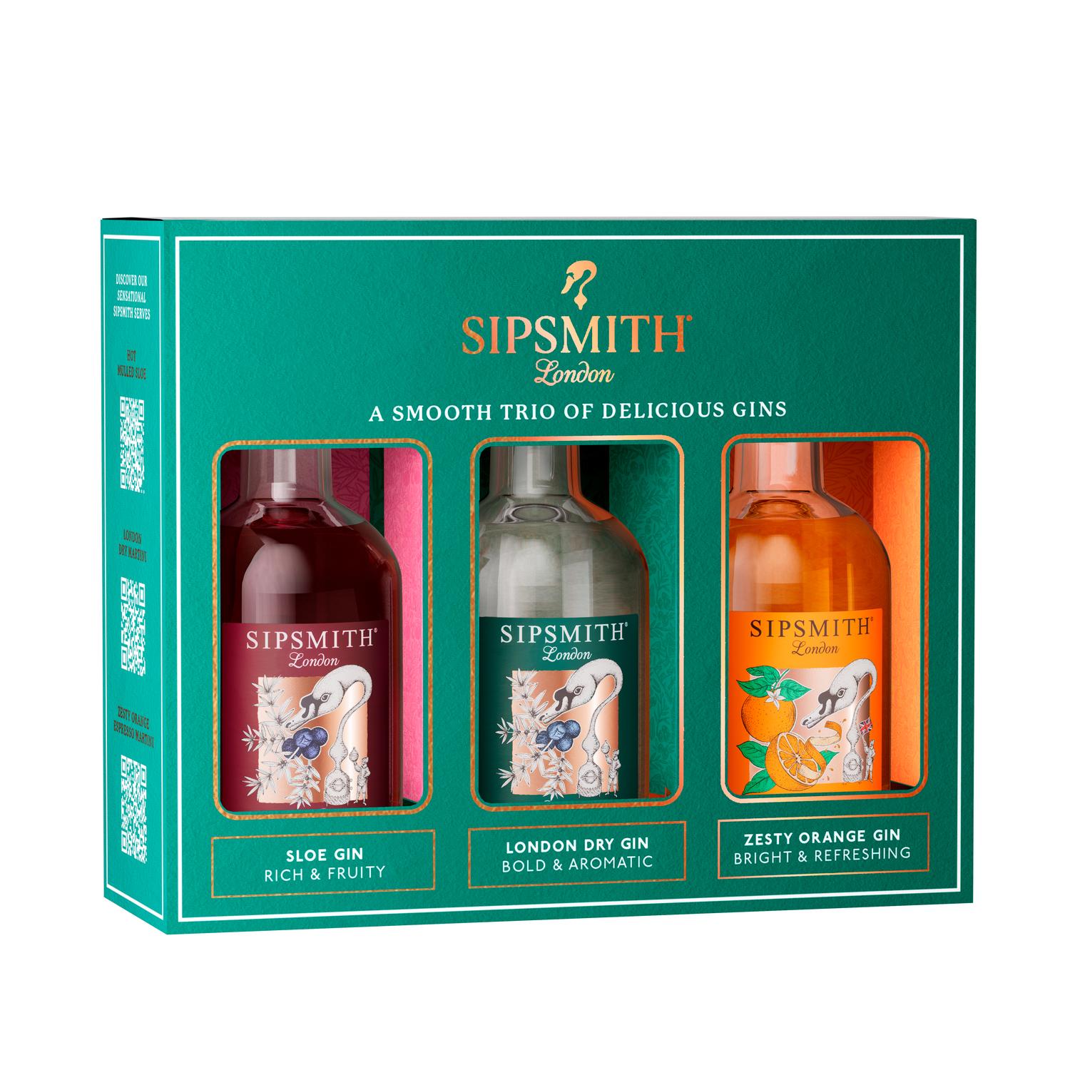 Sipsmith London Mini Trio of Gins Gift Set 3x5cl - British product