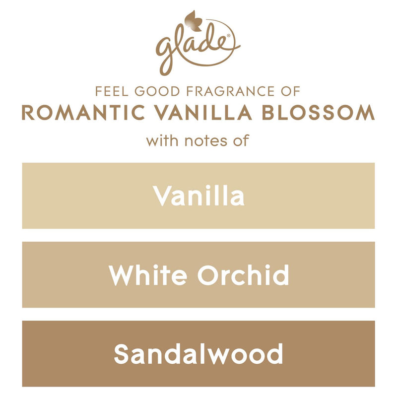 Glade Vanilla Blossom scented candle 112g, imported from the UK