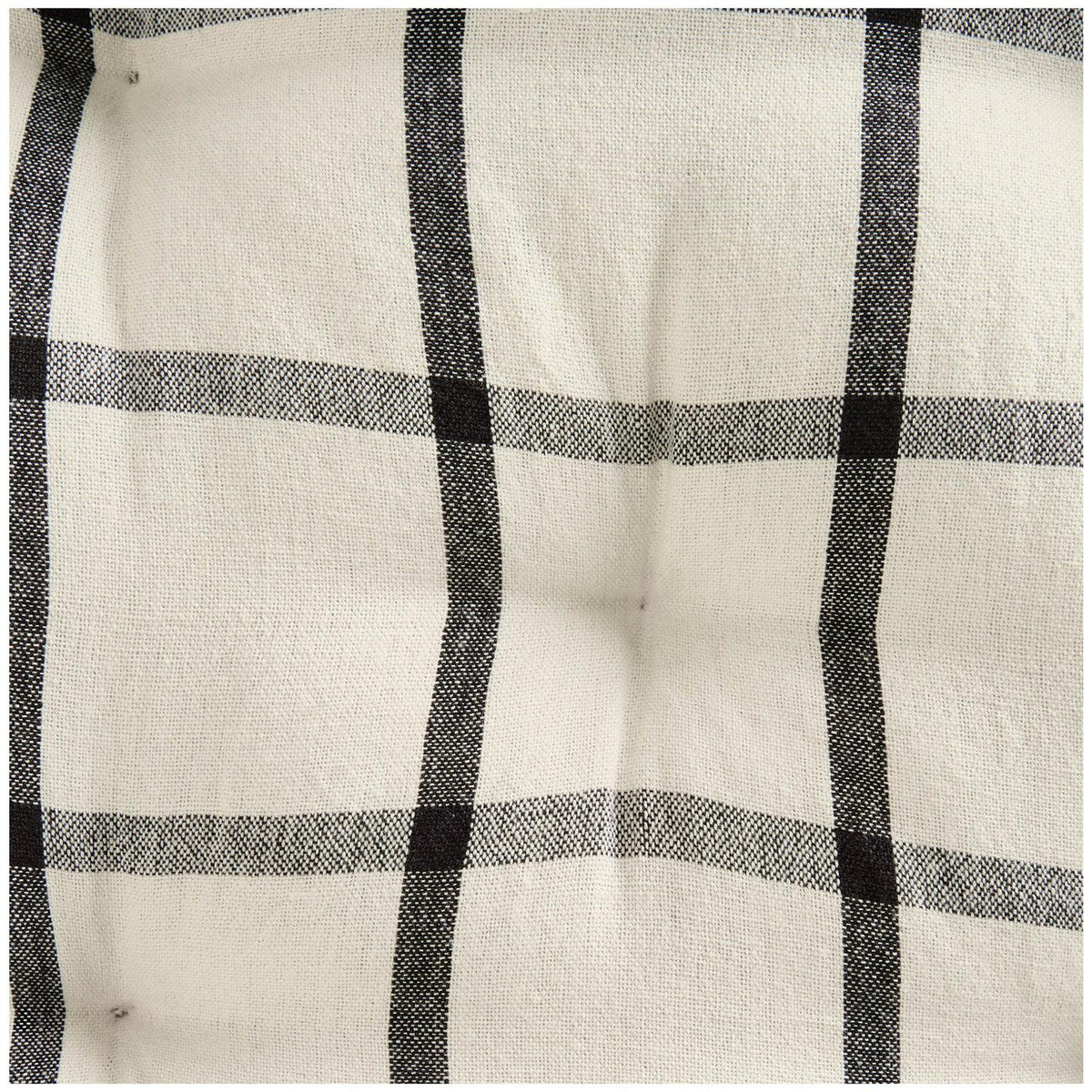 Woven Cotton Check Seat Cushion Pair for Wooden Chairs 40cm x 40cm