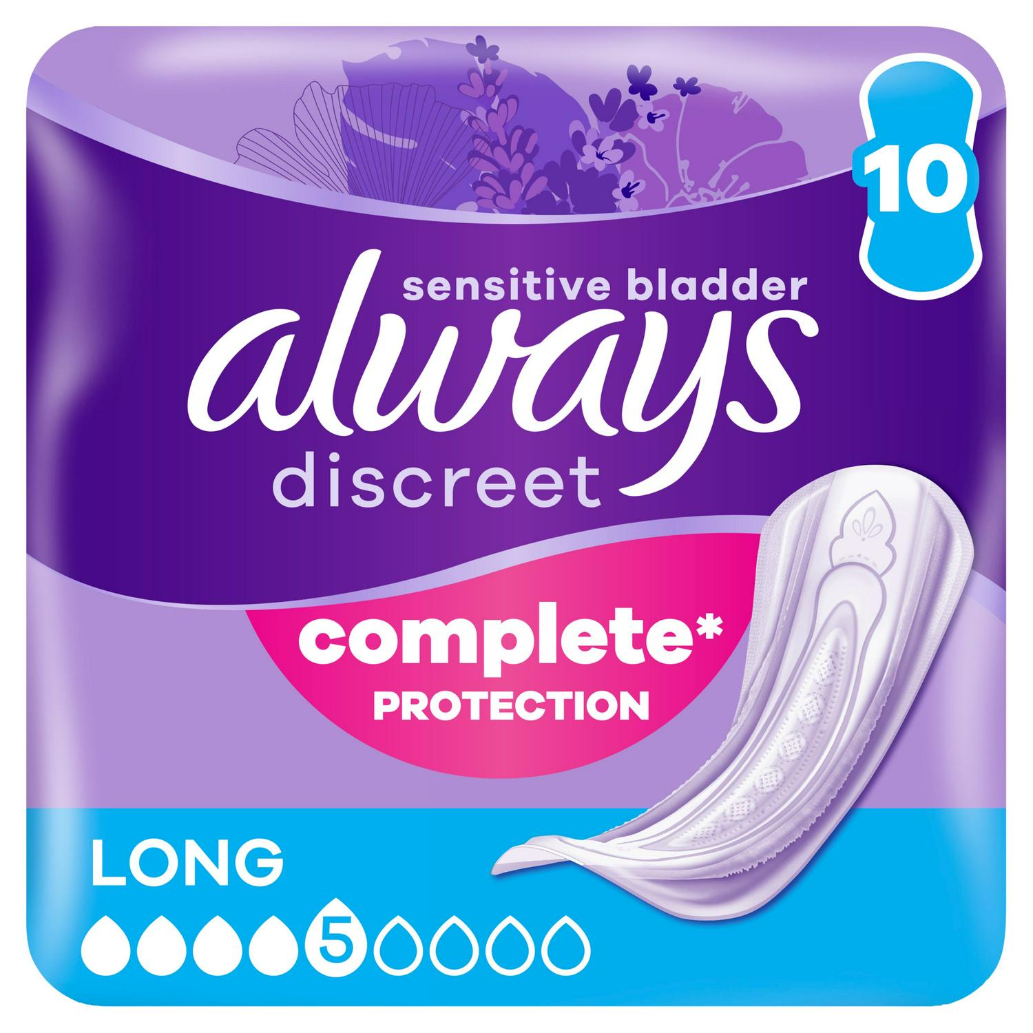 Always Discreet Incontinence Pads Long 10 pack - British product