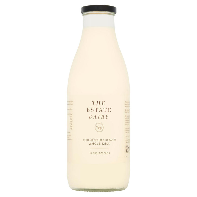 The Estate Dairy Unhomogenised Organic Whole Milk 1L