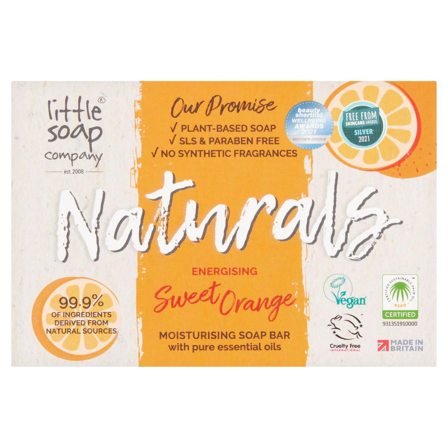 Little Soap Company Bar Soap Sweet Orange 100g, UK version