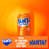 Fanta Orange Zero soft drink 24 pack 330ml - British product
