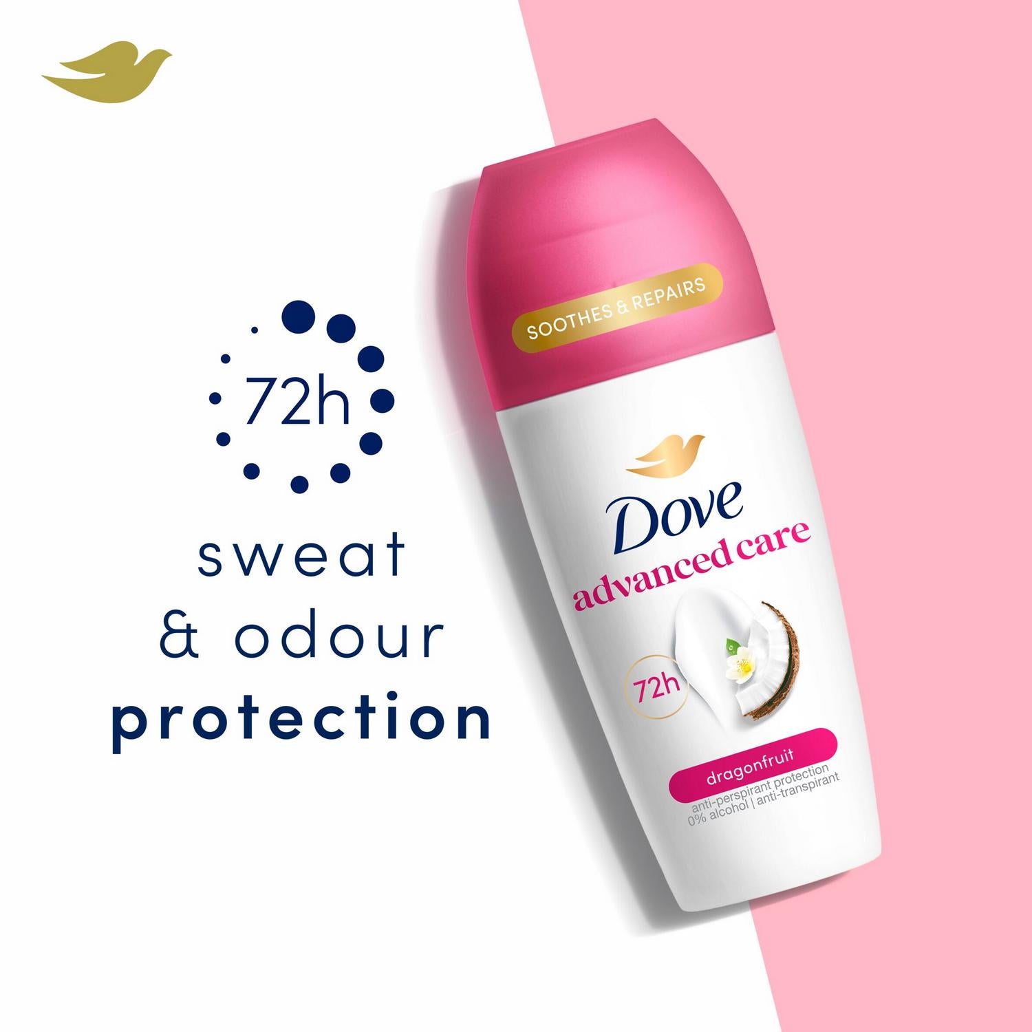 Dove Anti-Perspirant Roll-On Deodorant Dragonfruit & Coconut Cream 50ml - British product