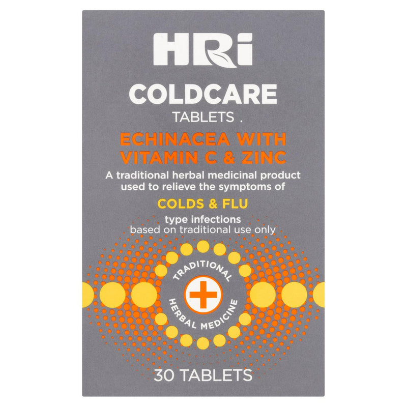 HRI Coldcare Echinacea Herbal Immunity Tablets 30, UK version