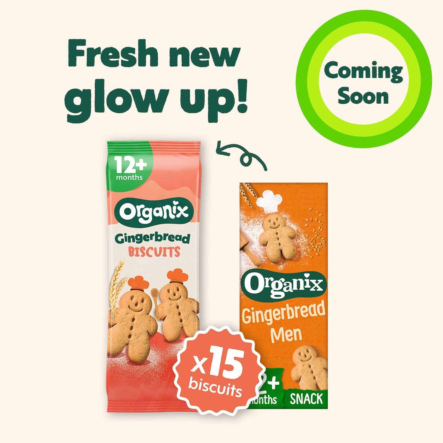 Organix gingerbread toddler biscuits 135g (British brand)