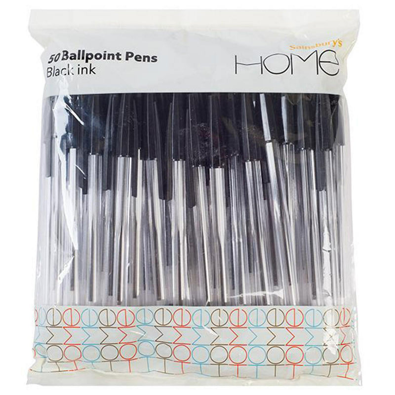 Sainsbury's Home Black Ballpoint Pens 50pk (British brand)