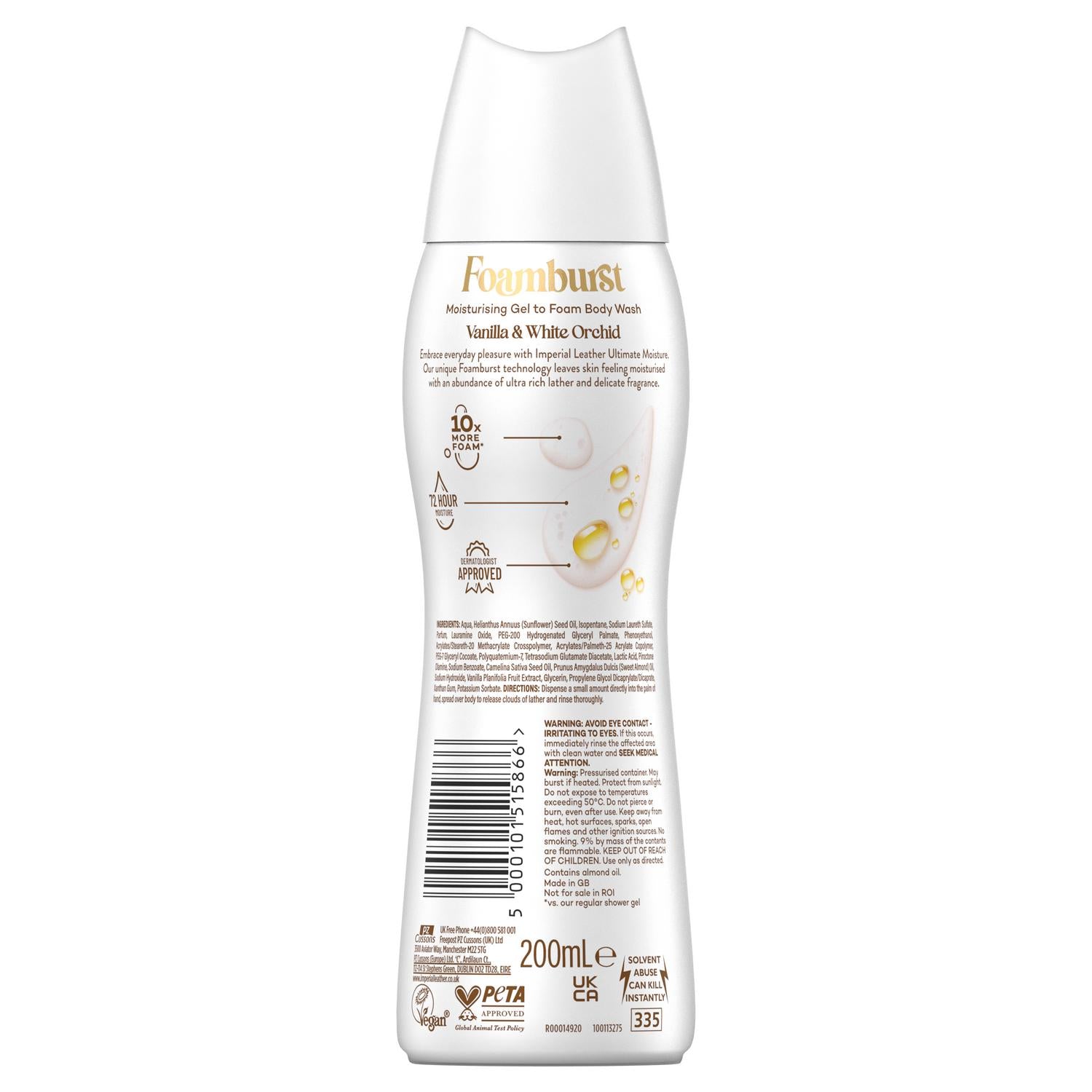 Moisturizing Vanilla and White Orchid Body Wash for Sensitive Skin 200ml
