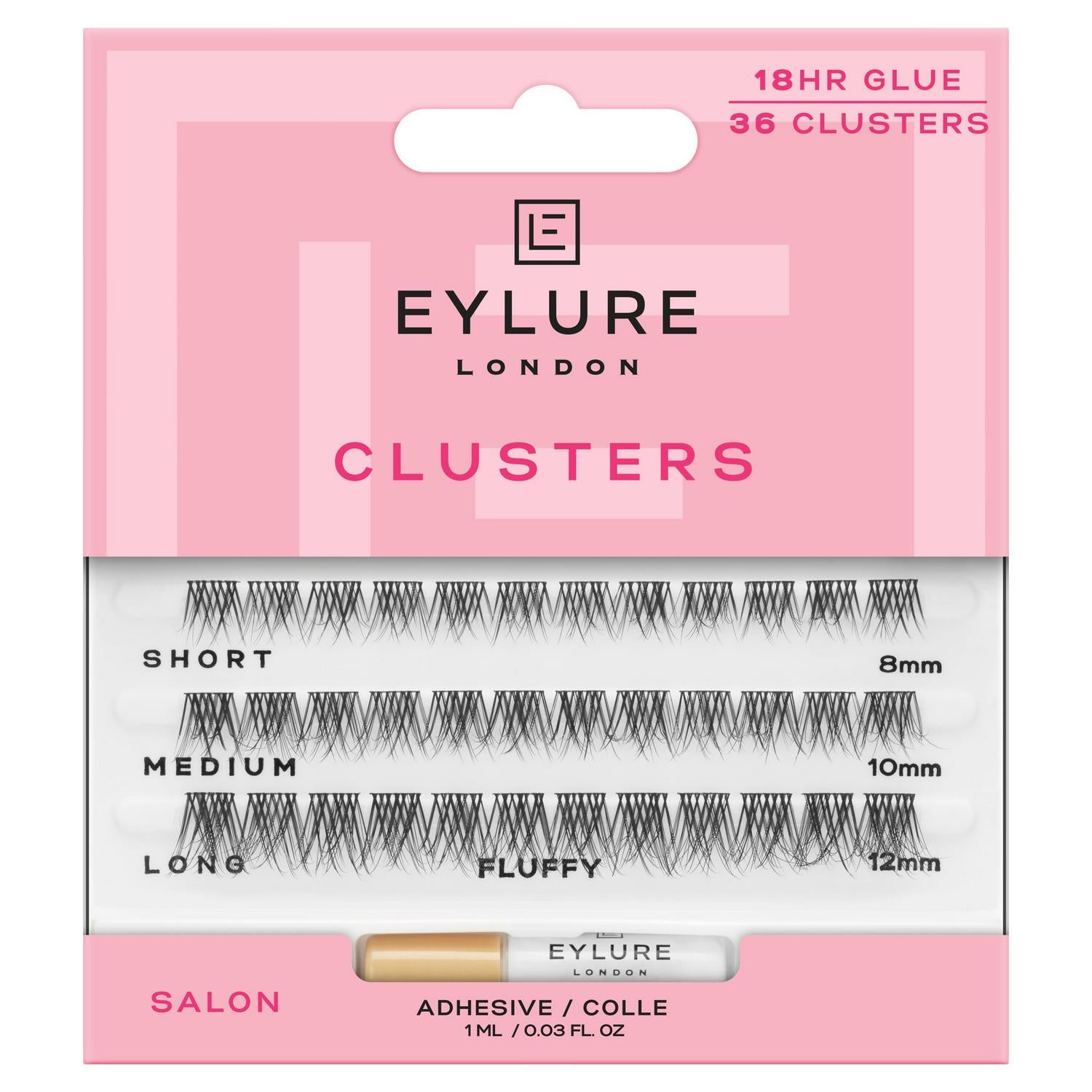Eylure Clusters Fluffy False Eyelashes with Glue - British product
