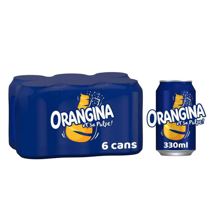Orangina Sparkling Orange Drink 330ml x6 cans (British brand)