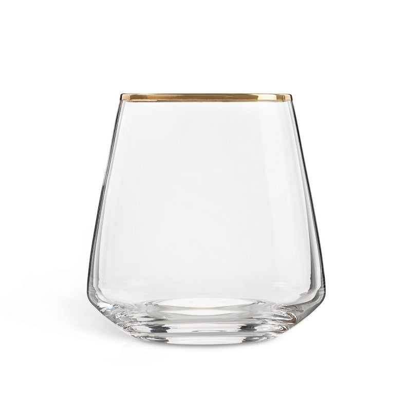 Habitat gold rim tumbler glassware item for drinks 354ml capacity, UK version