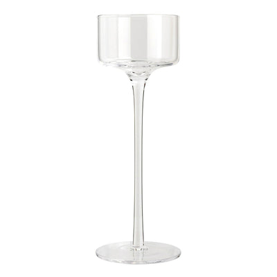 Habitat Klarer Langstieliger Glas-Stabkerzenhalter 25 cm