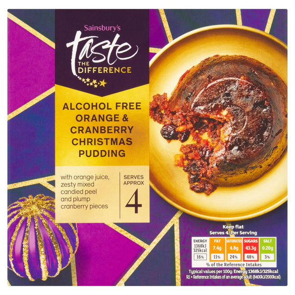 Alcohol Free Orange and Cranberry Christmas Pudding 400g