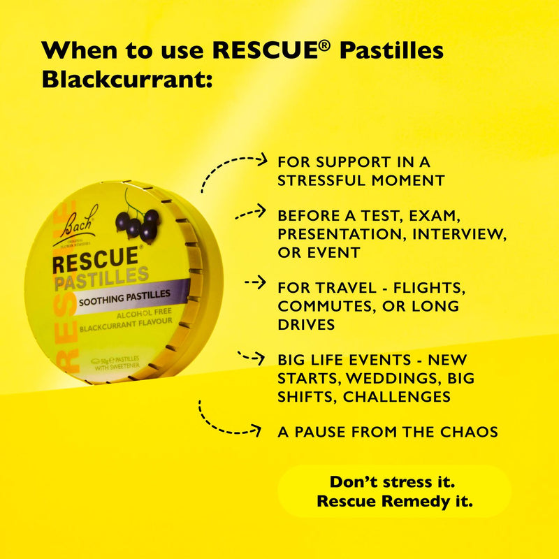 Bach Rescue Blackcurrant Pastilles 50g - British product