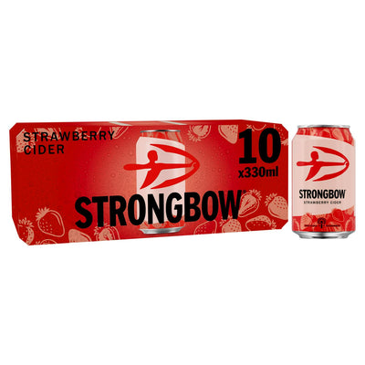 Sainsburys Lightly Sparkling Strawberry Cider Cans 10 x 330ml- Buy online at McGrocer