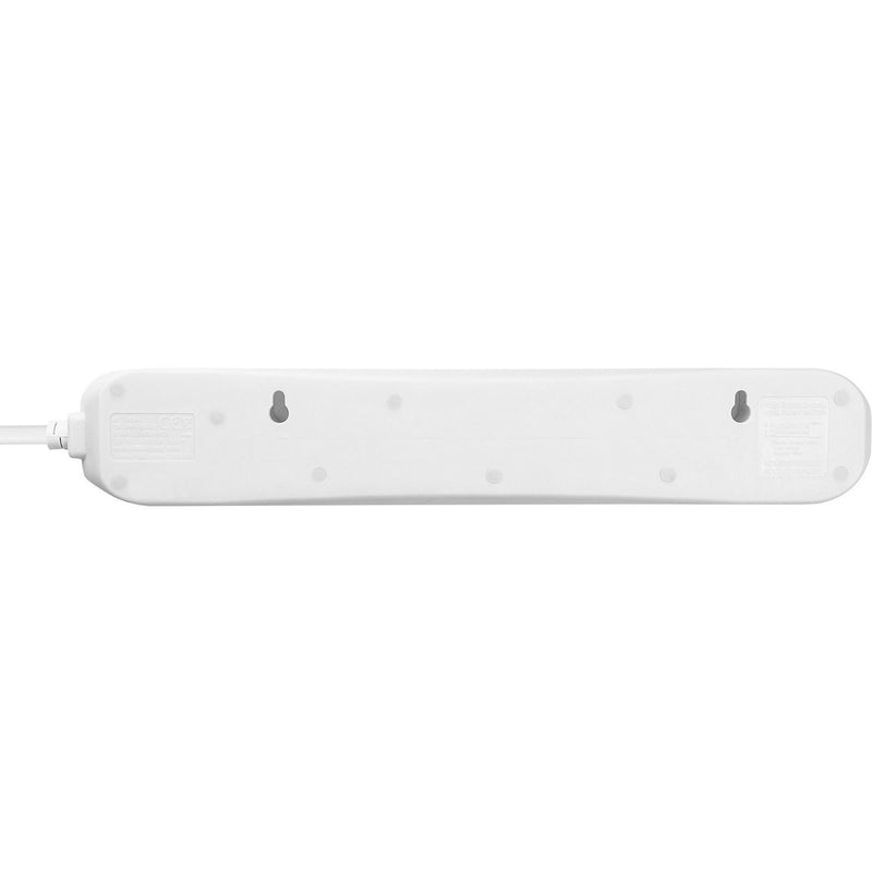 Masterplug 4 Socket Extension Lead White 2m, imported from the UK