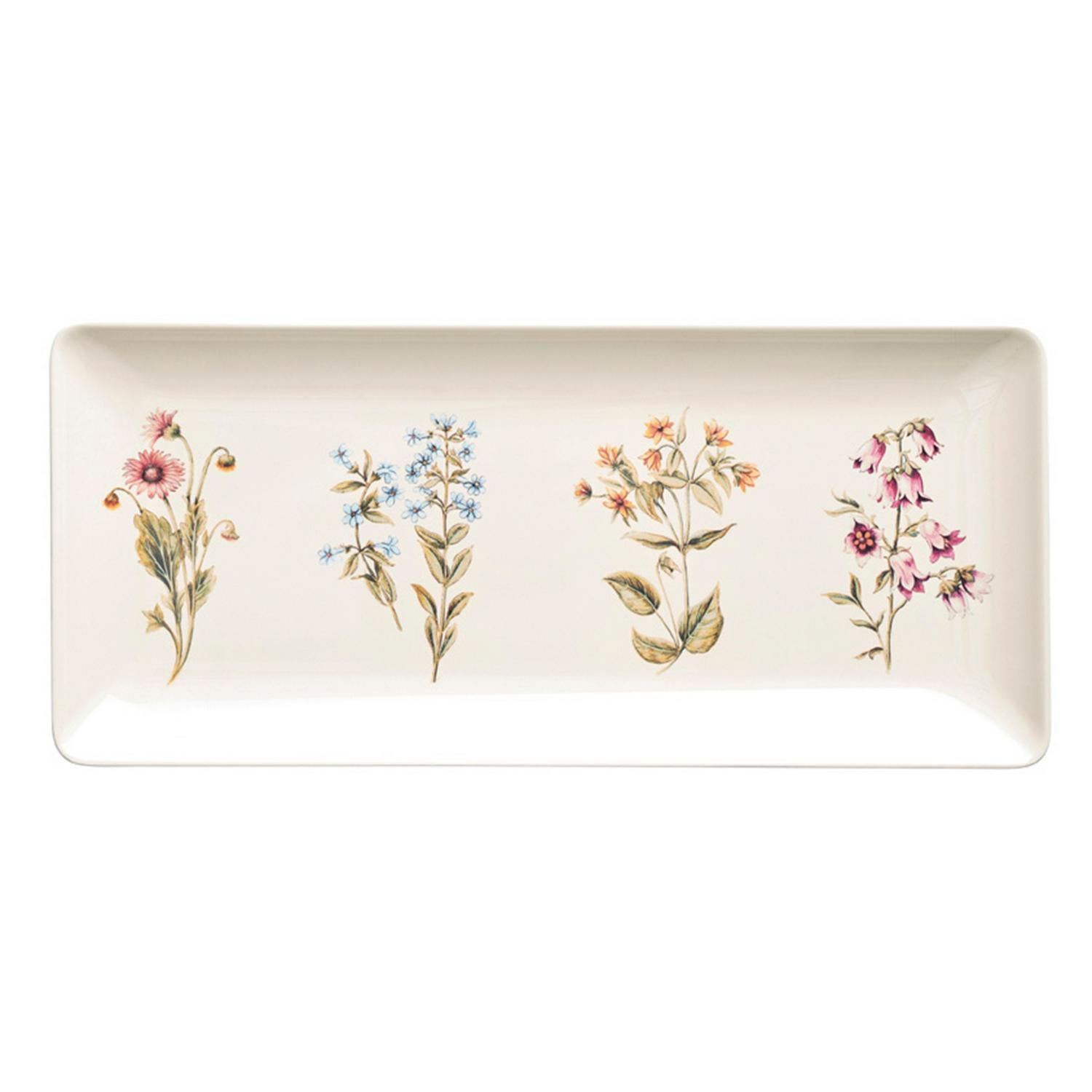 Floral Bee Design Melamine Tea Tray 36.8 x 16.5 cm