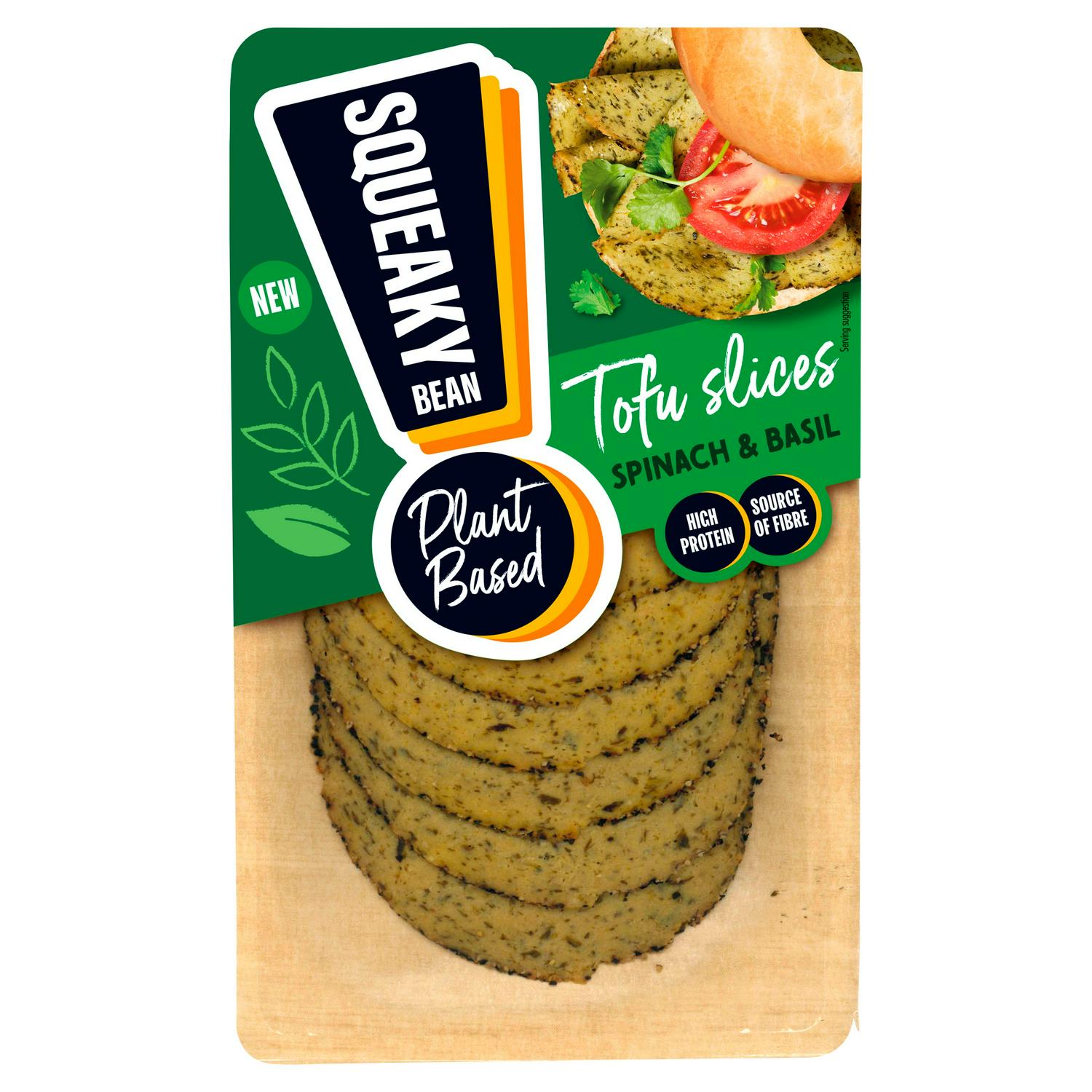 Squeaky Bean Plant Based Spinach & Basil Tofu Slices 80g