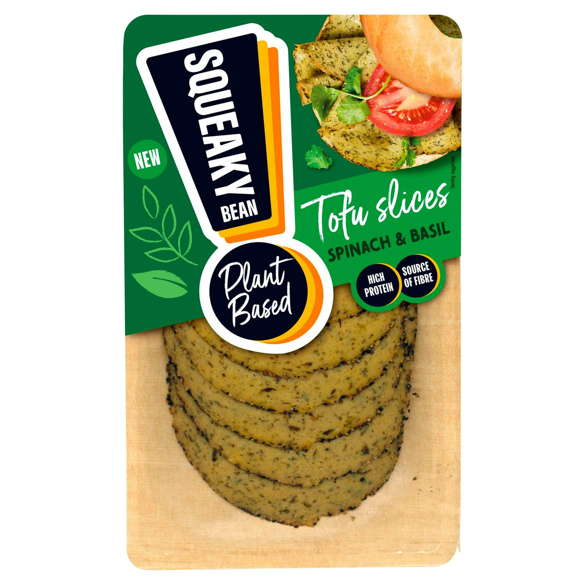 Squeaky Bean Plant Based Spinach & Basil Tofu Slices 80g
