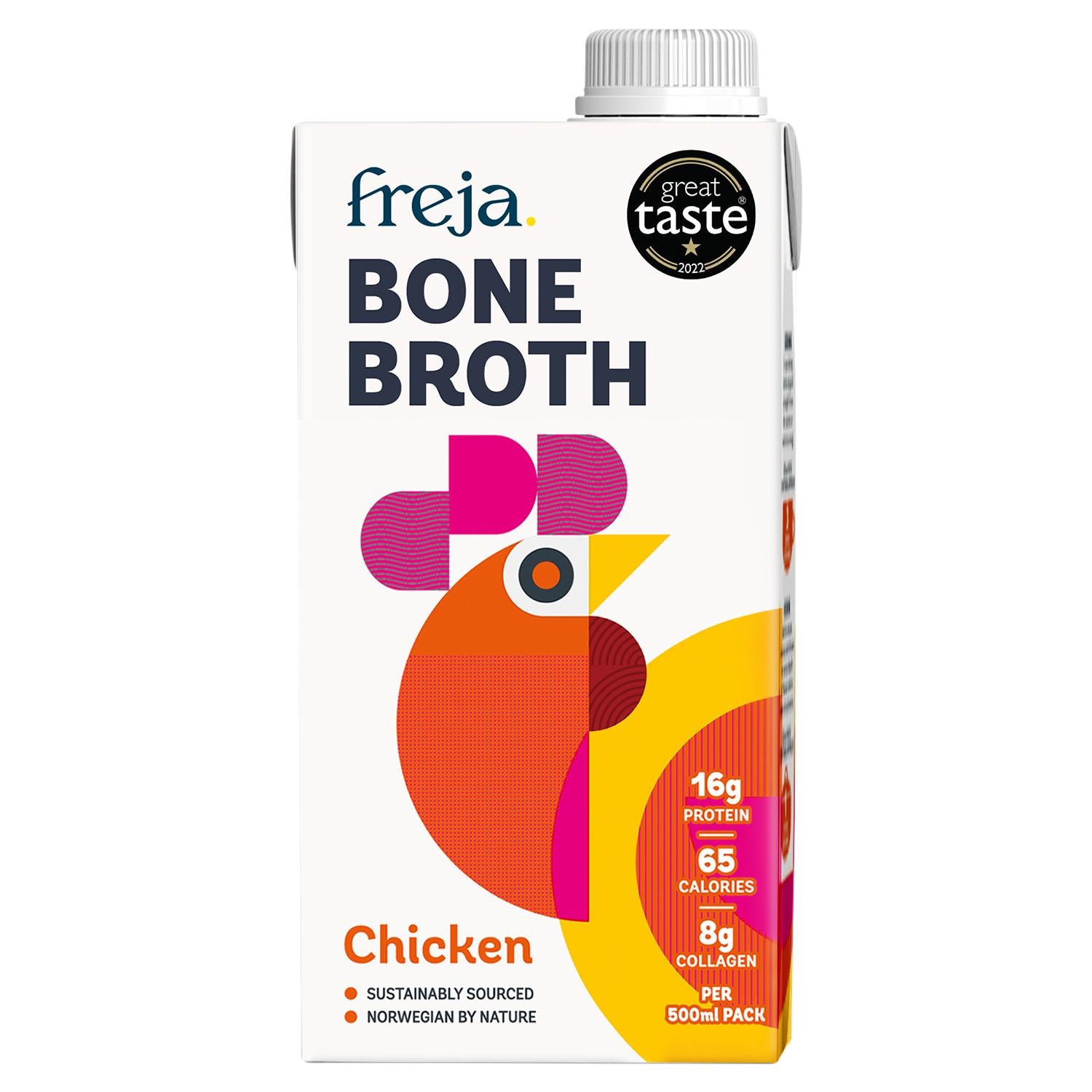 Freja chicken bone broth 500ml liquid package - British product