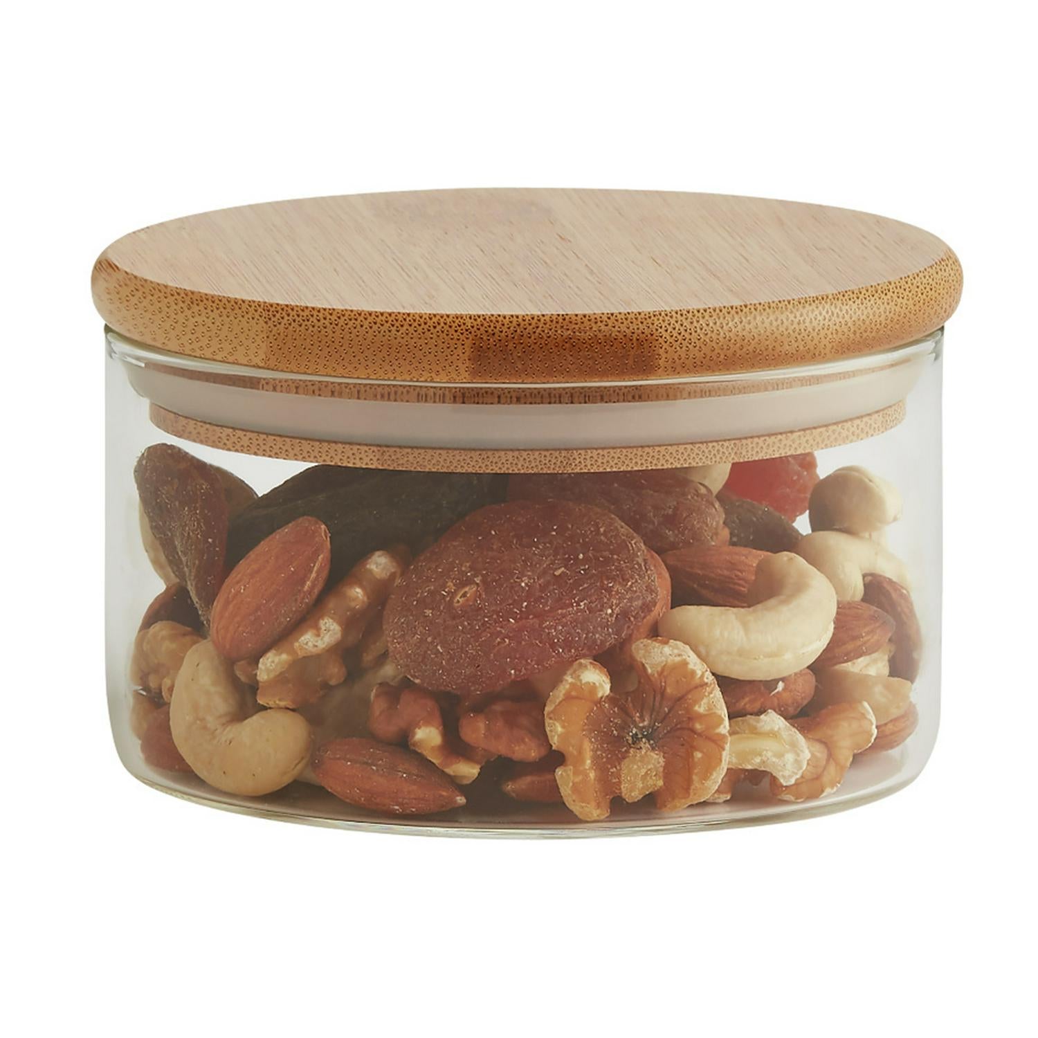 Habitat Round Glass Jar With Bamboo Lid 280ml, UK version