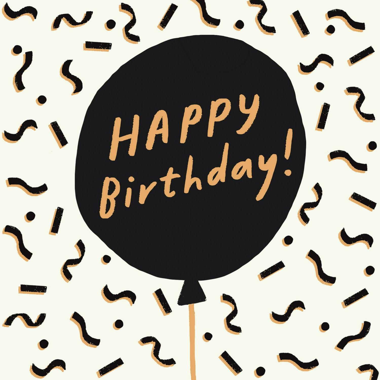 Sainsbury's birthday card black balloon 15.9cm (British brand)