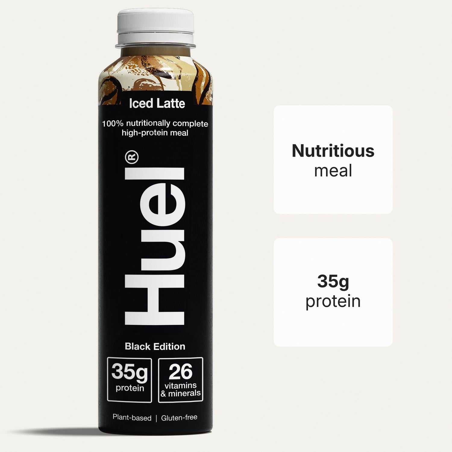 Huel Black Edition Iced Latte 500ml plant-based meal replacement, UK version