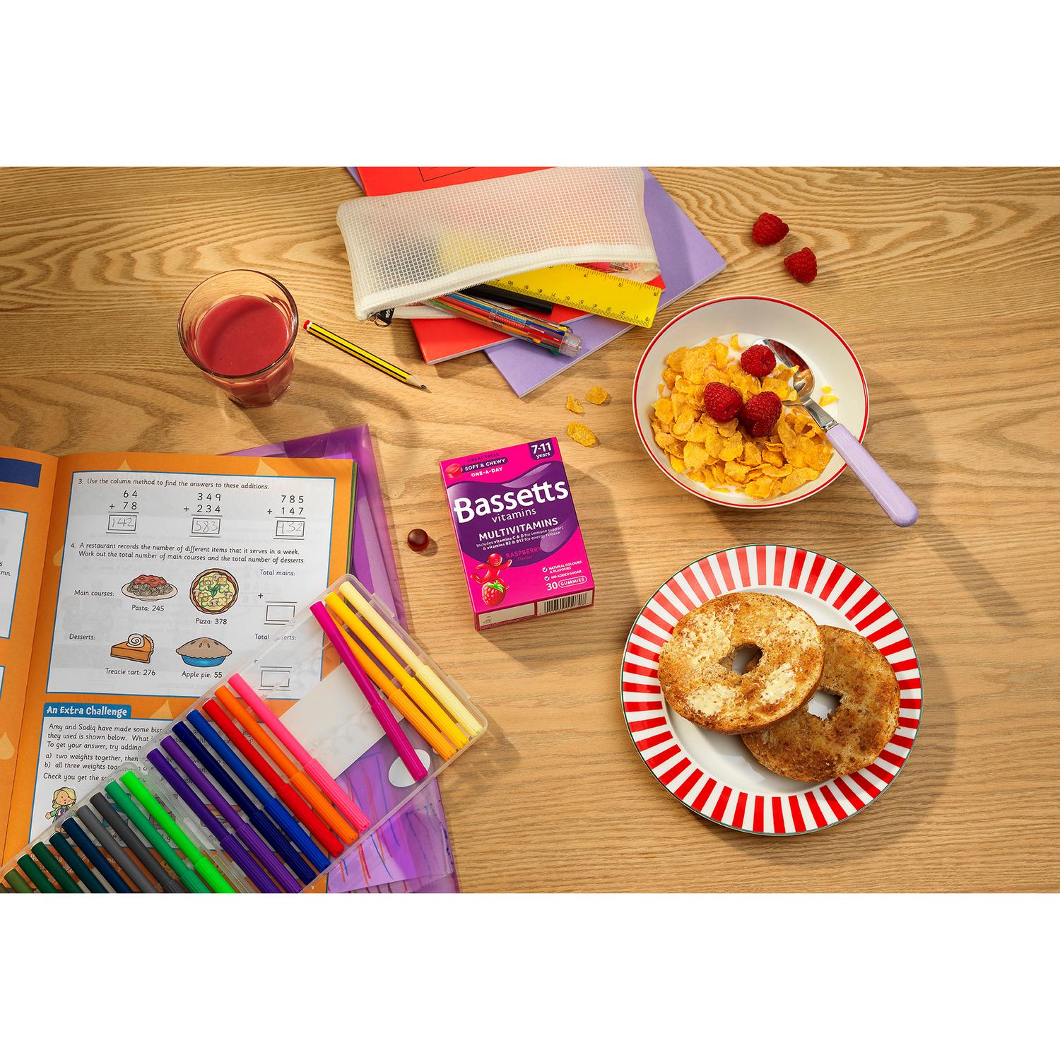 Raspberry Flavoured Multivitamin Soft Chewies for Children Aged 7-11 Years, 60 Pastilles