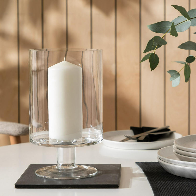 Habitat clear glass hurricane candle holder 11cm , UK version