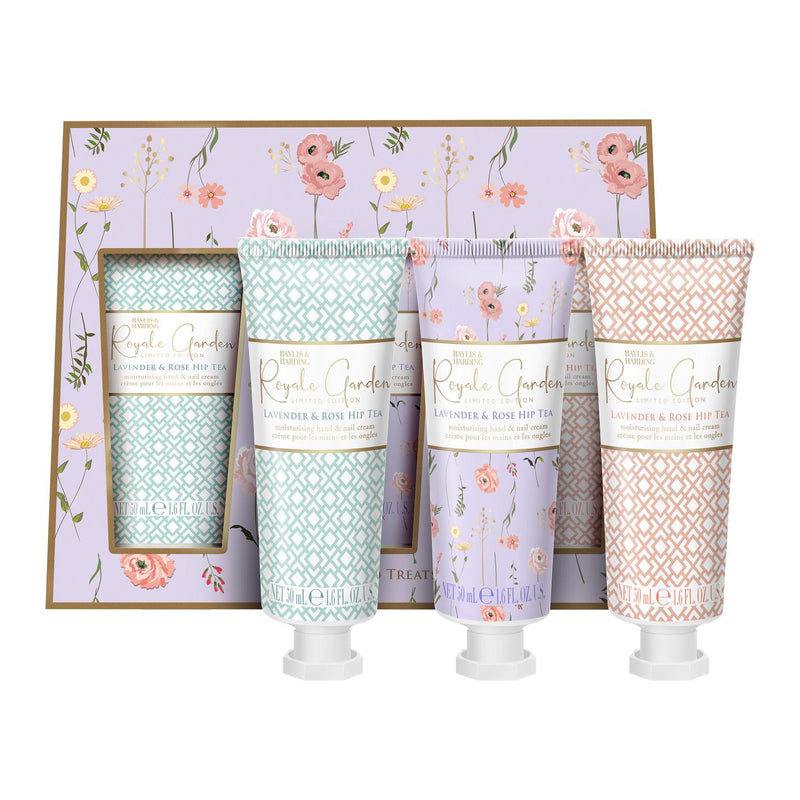 Floral Scented Hand and Nail Cream Trio Gift Set 3 x 50ml