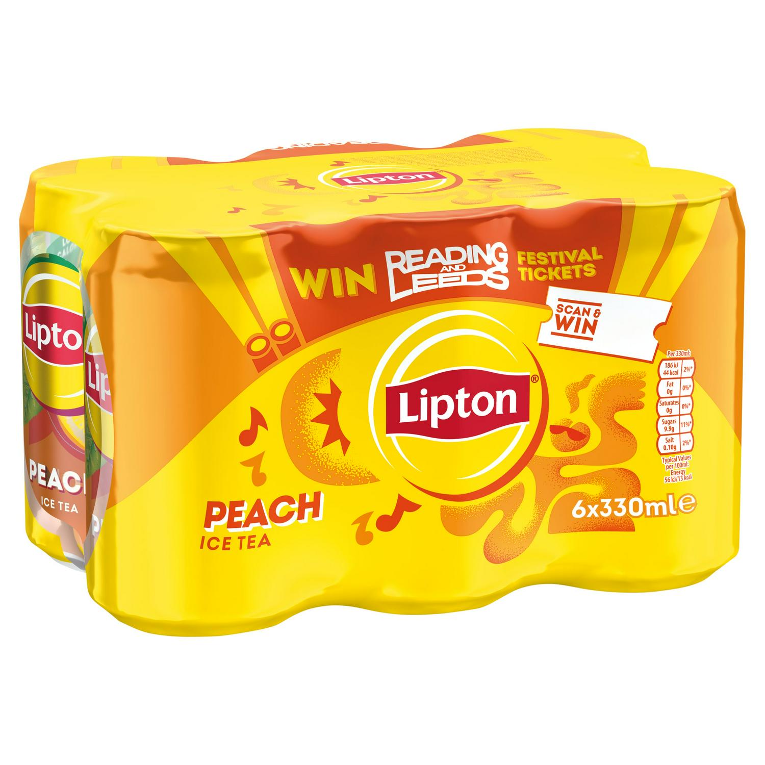 Lipton Peach Ice Tea Fruit Cans 6x330ml, UK version