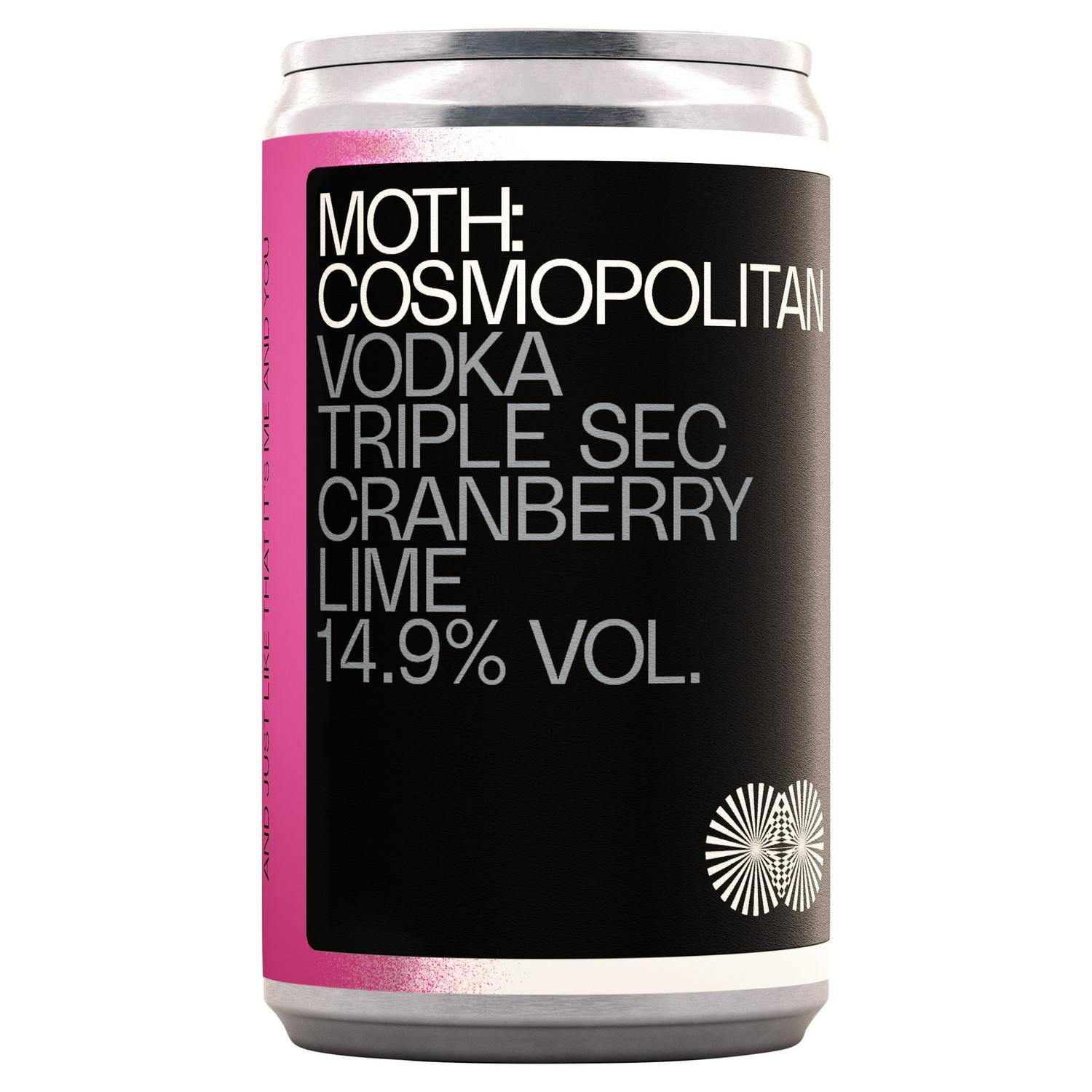 Moth Cosmopolitan Vodka Cranberry Lime 125ml, imported from the UK