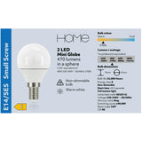 Sainsbury's Home Pack of 2 LED Mini Globe 40W SES Light Bulb