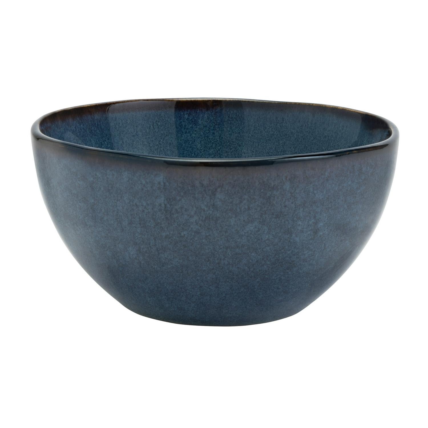 Habitat Reactive Cereal Bowl Navy Deep Blue Glazed Stoneware, UK version
